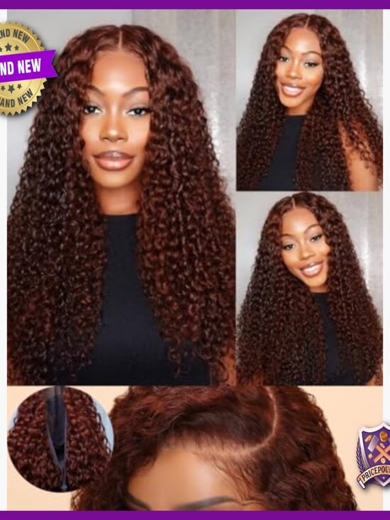 Glueless Human Hair Wig 16in Curly 150% Density Pre Cut HD Lace main image 6